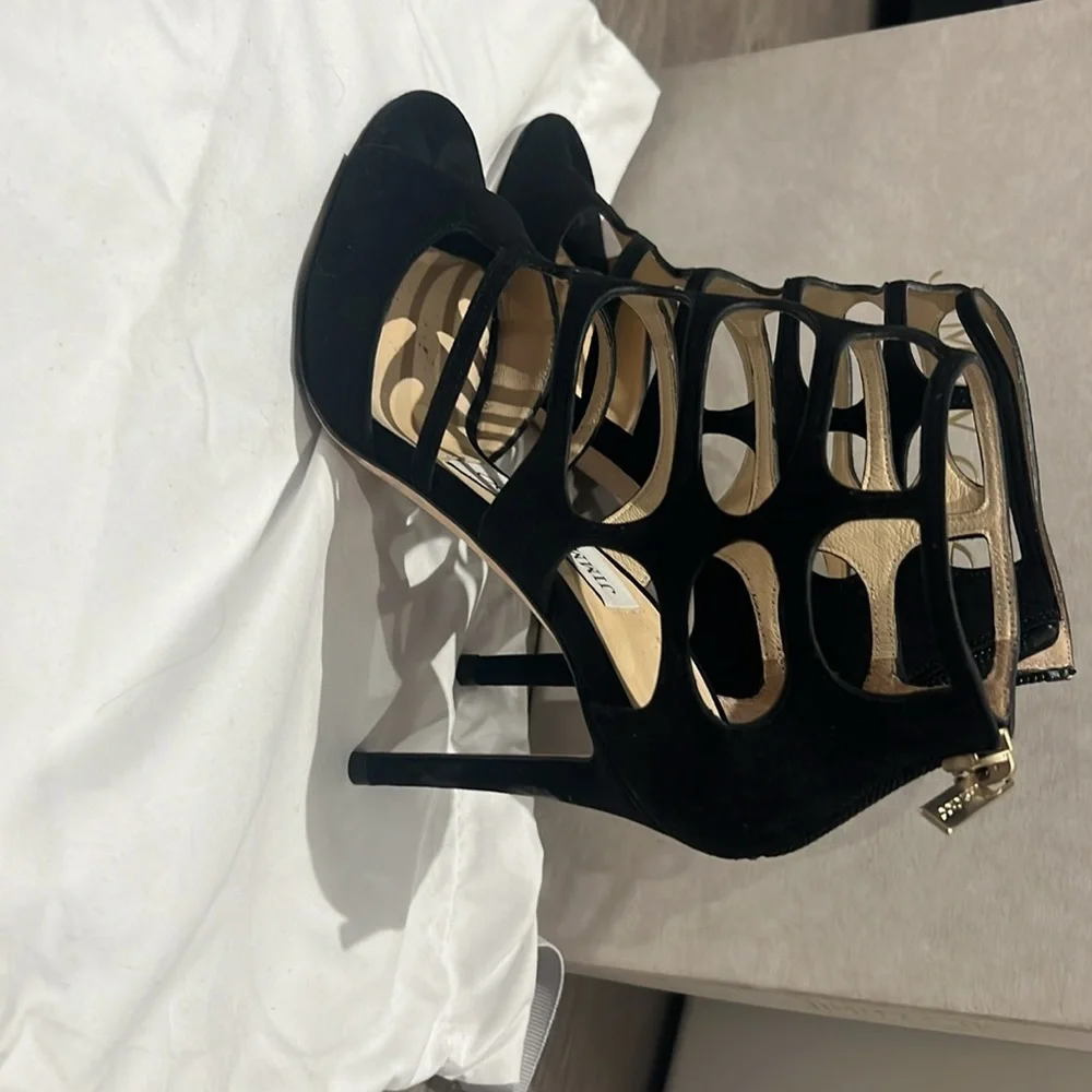 Jimmy Choo Black Cutout Heels - Picture 2 of 4